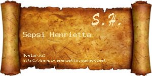 Sepsi Henrietta névjegykártya